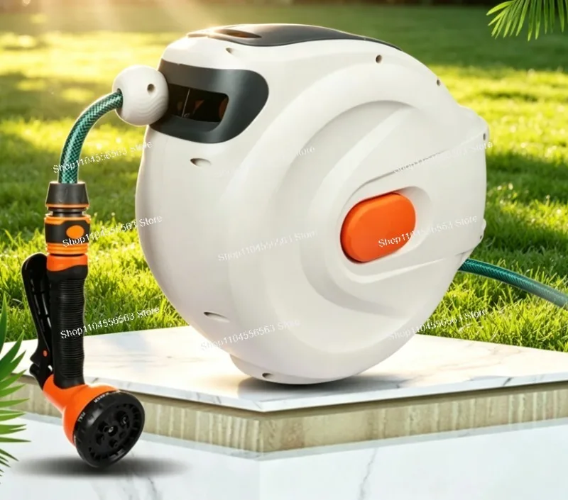 Automatic Hose Reel 15-20M, Drum Retractor Wall Mounted Water Pipe Recycler for High Pressure Washer Car Washing Garden