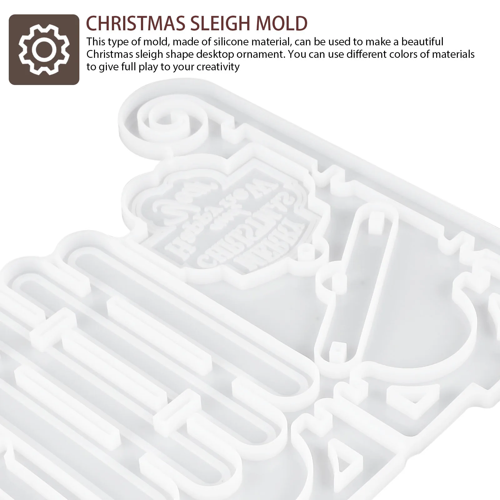 

Christmas Sled Wall Decoration 3D Silicone Mold for Epoxy Resin Crafts Compatible Concrete Home Desktop Sleigh nament