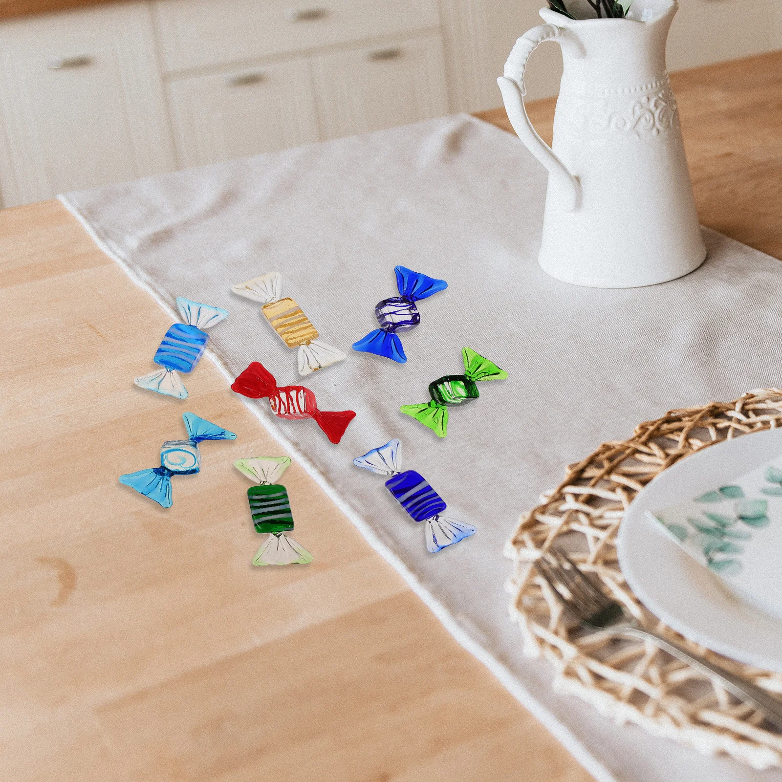 

8Pcs Creative Glass Candy Adornments Premium Quality Home Decor Decoration for Bedroom Study Room Desktop Art Piece Gift