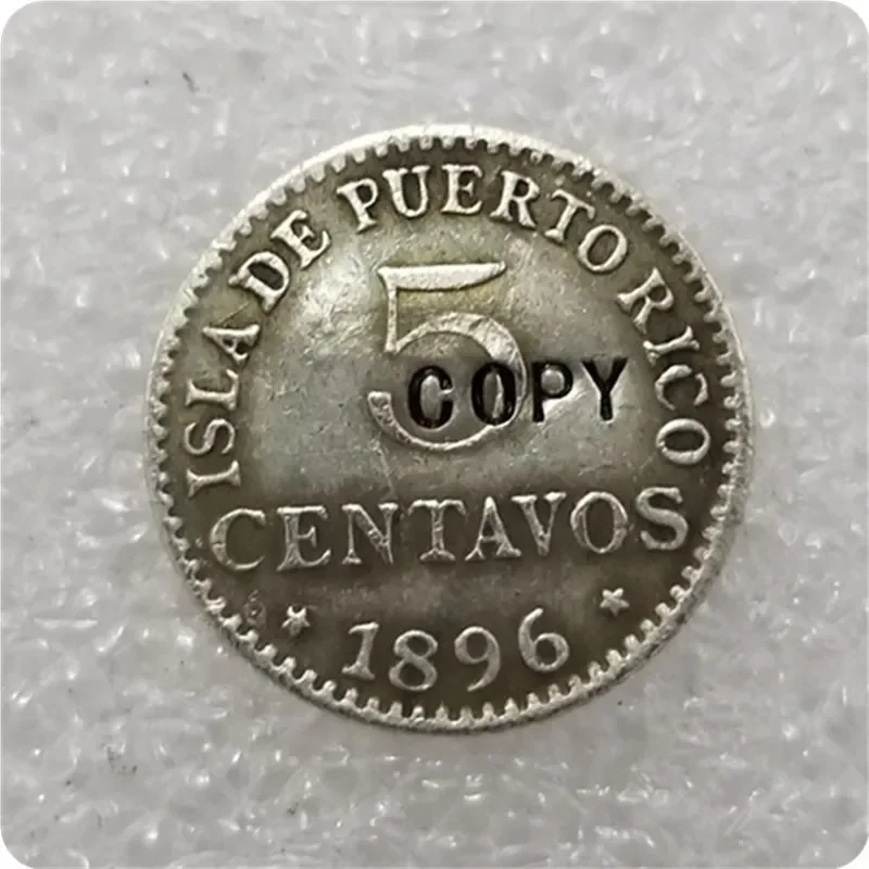 1896 PUERTO RICO 5 CENTAVO COPY coin Challenge Pocket Coins Christmas Gifts