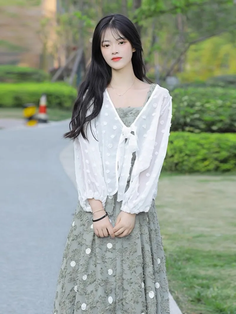 Robe d'été coréenne en mousseline de soie, coupe cintrée, motif Floral, sans manches, mi-longue, Style français, robe de cérémonie élégante, 2025