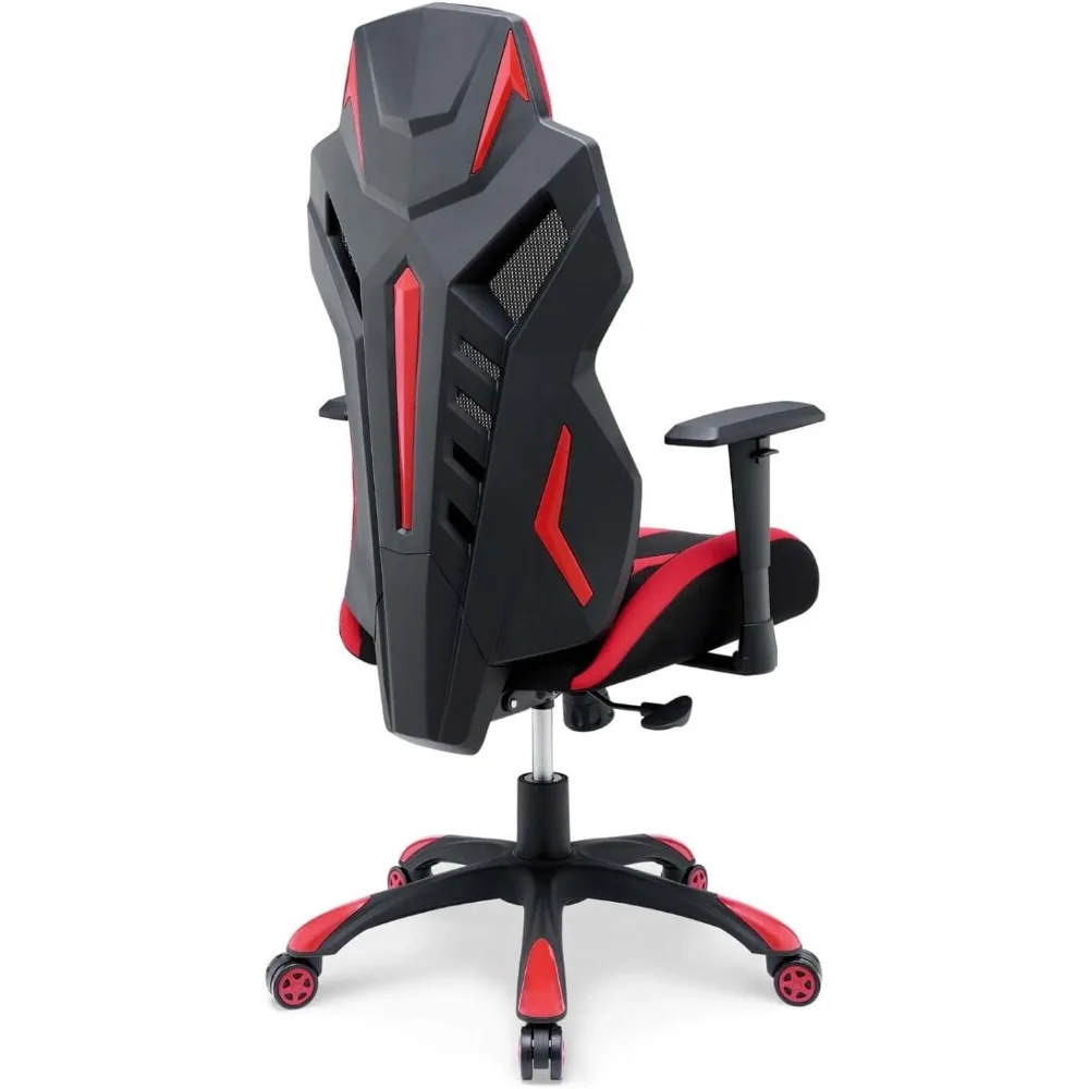 كرسي مكتب كمبيوتر للألعاب شبكي مريح من Modway Speedster باللون الأسود والأحمر