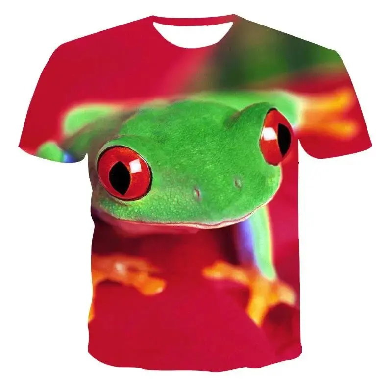 Summer Funny Tree Frog 3D Print T-Shirts Streetwear Casual Men Women Fashion Short Sleeve T Shirt O-Neck Kids Tees Tops Clothing