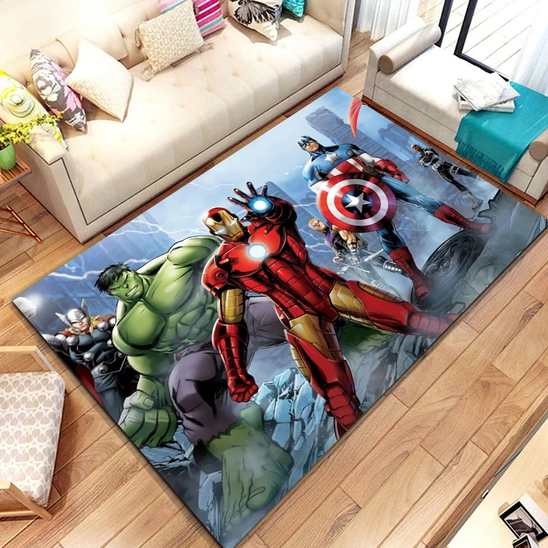 Disney Superhero Large Area Rug 3D Carpets for Living Room Kitchen Bedroom Sofa Home Decor Doormat Kids Floor Anti-slip Mat Gift