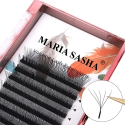 MARIA 5D W Lashes Easy Fan Eyelash Extensions Wholesales Y Premade Volume 12 Rows W Style Natural Soft Private Logo