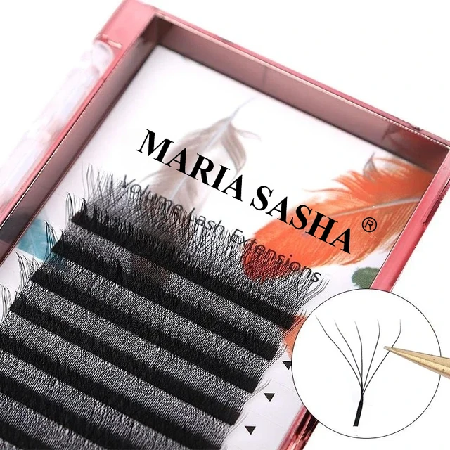 MARIA 5D W Lashes Easy Fan Sztuczne Rzęsy Hurtowo Y Premade Volume 12 Rzędów Styl W Naturalne Miękkie Własne Logo