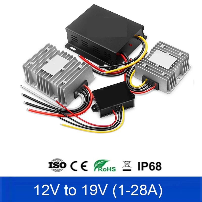 

DC DC Converter 12V to 19V Voltage Regulator 12Vdc to 19Vdc Step Up Voltage Stabilizer 1A to 28A Boost Power Supply Waterproof