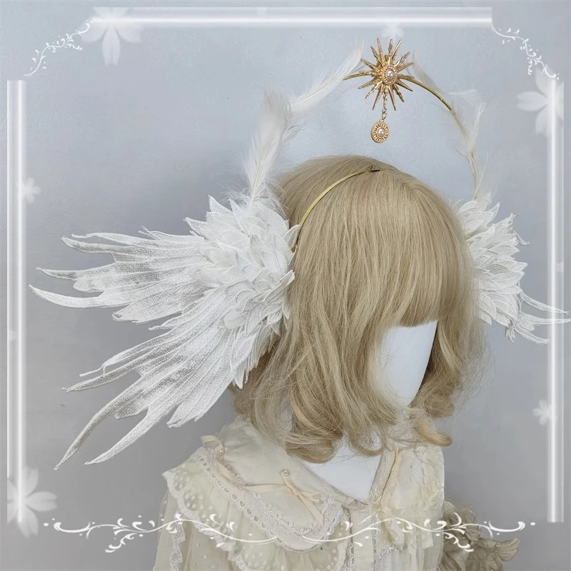 اليدوية أجنحة الملاك ريشة الشعر هوب أبيض وأسود مزدوج اللون اضافية أجنحة كبيرة التصوير الفوتوغرافي عرض الأزياء التصوير الفوتوغرافي