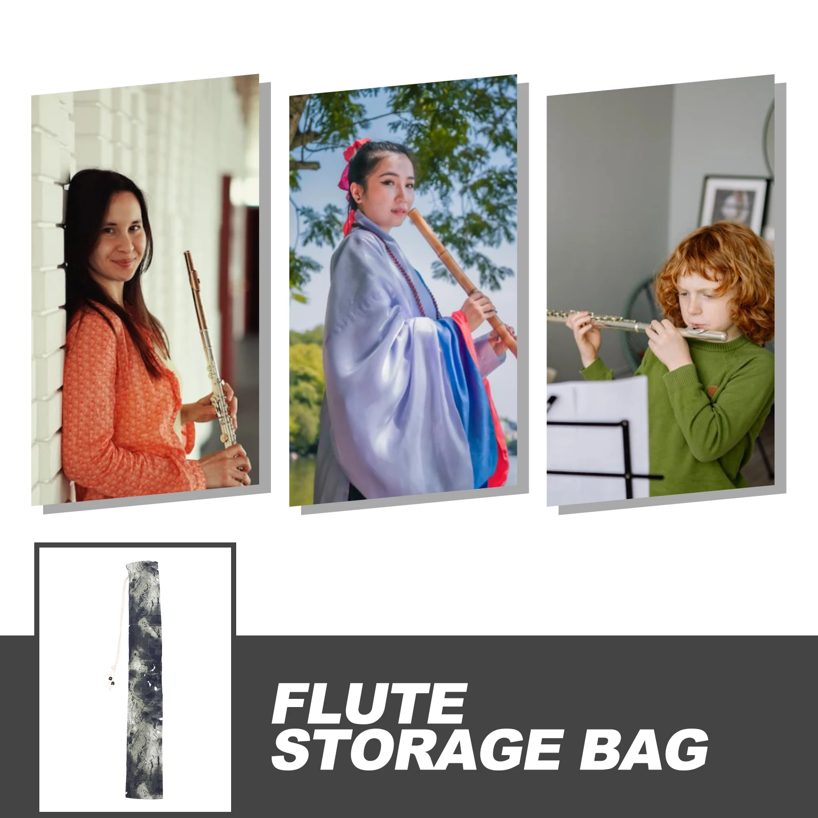 

Flute Protective Cover Portable Vertical Bag Storage Carrying Blowpipe Case Cotton Travel