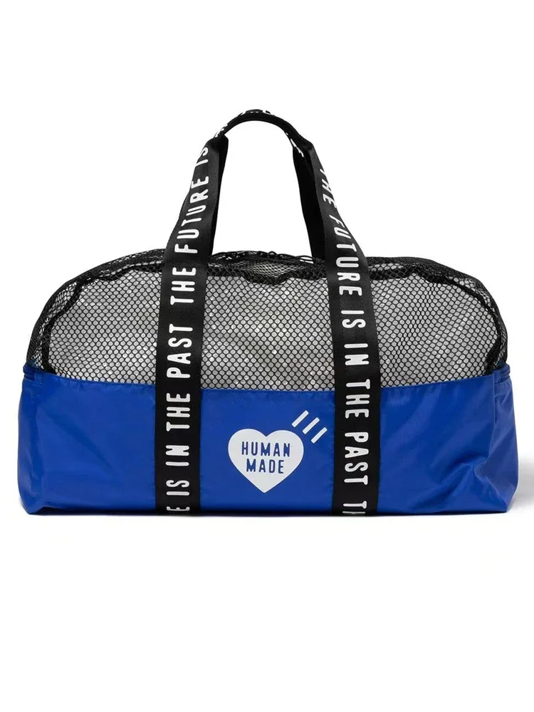 

Human Made 25SS Casual Boston Handbag, Mesh Nylon Splicing Lightweight Travel Bag