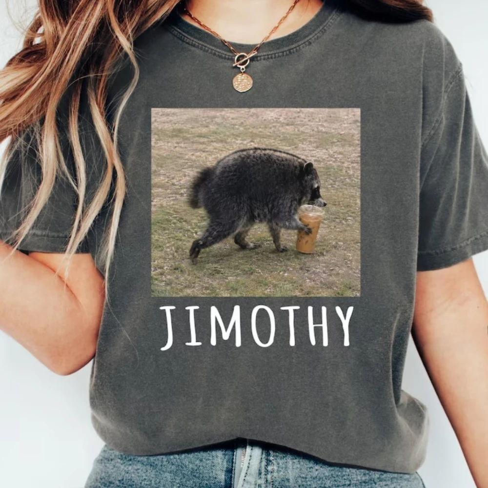 Jimothy Fan Club Raccoon T-Shirt Fun Trash Panda Meme Tee Seattle Animal Lover Gift Shirt Couple Unisex All-season Short Sleeve