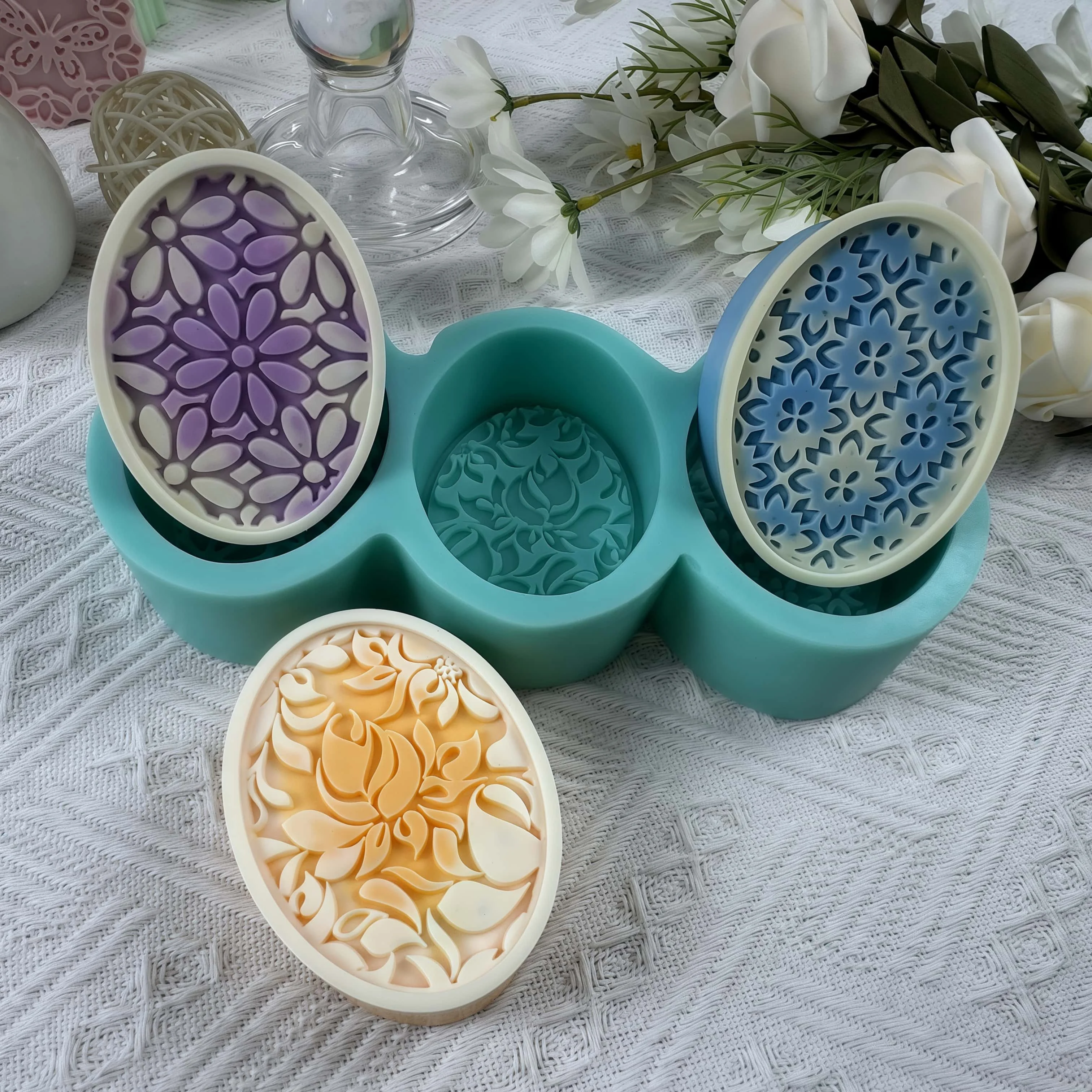 Soap Making Books - Ovale bloem zeep mallen DIY siliconen