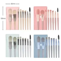 Juego de brochas de maquillaje esponjosas para base cosmética, colorete en polvo, sombra de ojos suave, Kabuki, brocha de maquillaje para mezclar, herramienta de belleza, 8 unids/lote