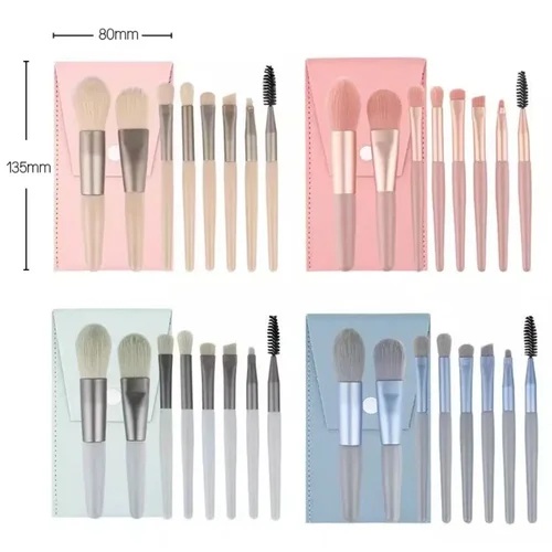 Juego de brochas de maquillaje esponjosas para base cosmética, colorete en polvo, sombra de ojos suave, Kabuki, brocha de maquillaje para mezclar, herramienta de belleza, 8 unids/lote