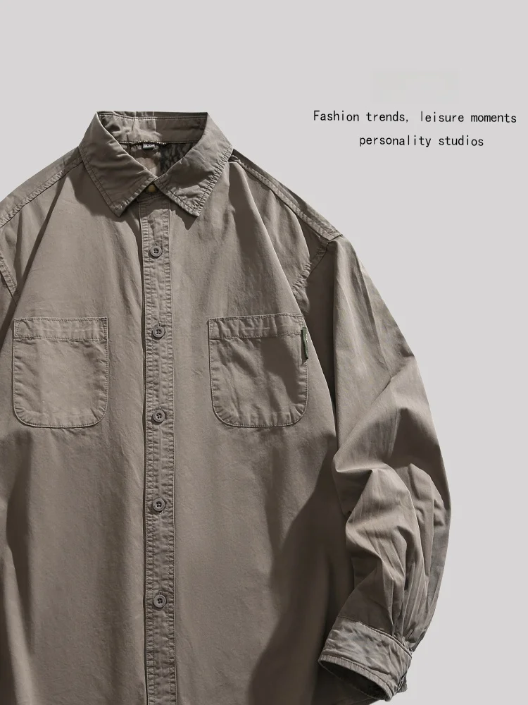 

Повседневная свободная рубашка ANXIE унисекс в стиле ретро, удобная, тонкая, универсального кроя, для осеннего сезона