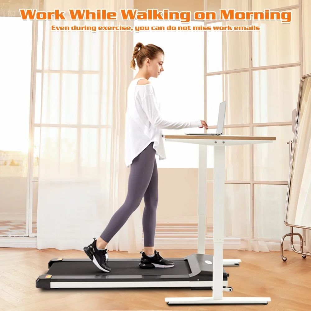 Walking Pad Treadmill Under Desk for Home Office Fitness Mini Portable Treadmill with Remote Control and 16 Inch Running Area