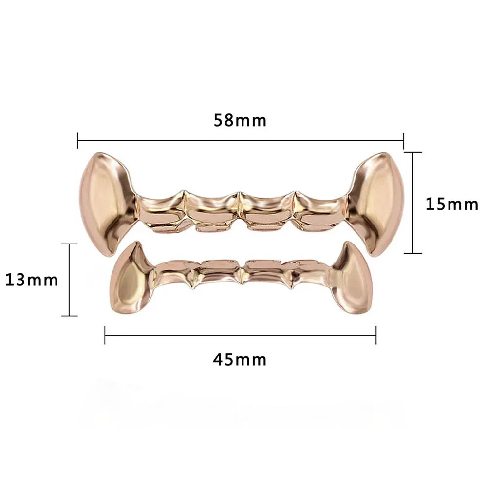 YOUNGX Hip Hop Vampire Fangs Teeth Grillz Top Bottom Glossy Tooth Caps For Women Men Jewelry Halloween Cosplay Gift - view 6