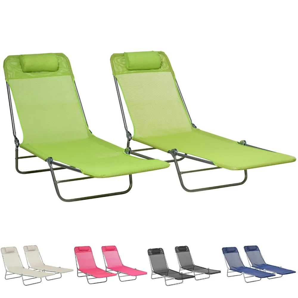 

2-piece Folding Chaise Lounge with Adjustable Backrest