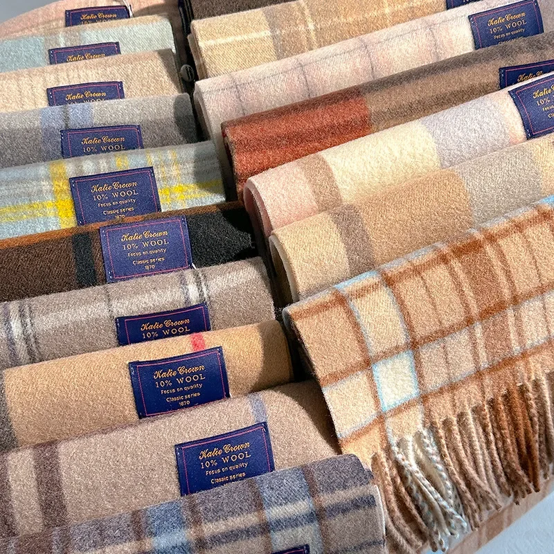 2026 Classic Imitation Cashmere Plaid Scarf Versatile Korean Style Unisex Autumn Winter Warm Shawl