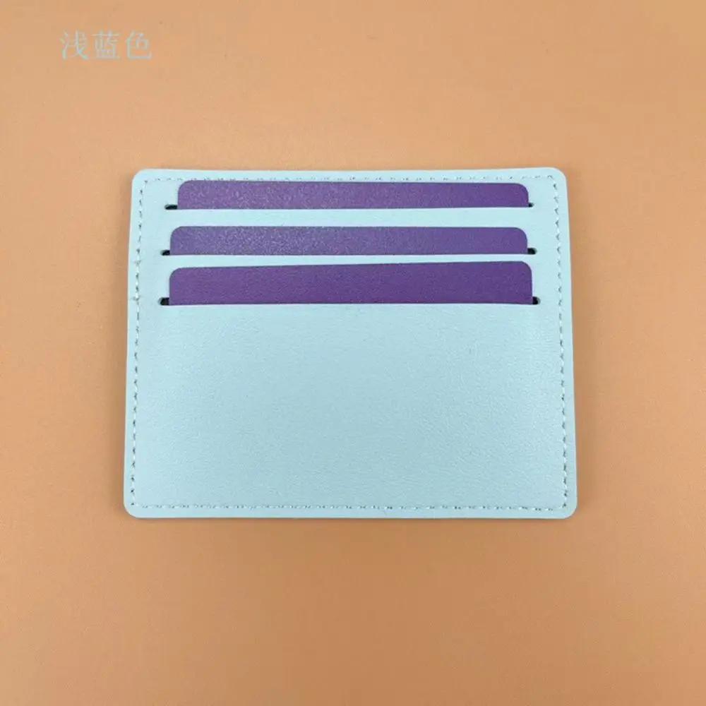 Solid Color PU Leather Card Holder Multi-position Korean Style ID Credit Card Case Simple Buse Card Case Short Card Bag