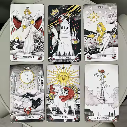 Secret Mirror Tarot Deck 78 Pcs Rider Tarot Cards 10.3*6cm with Red Gilded Edges Guidebook