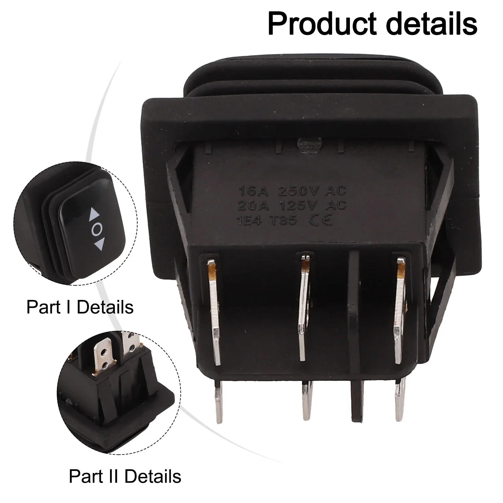 Ready For Immediate Use Momentary Polarity Reverse Switch 6 Pin 3 Position Switch Easy Installation For DC Motor