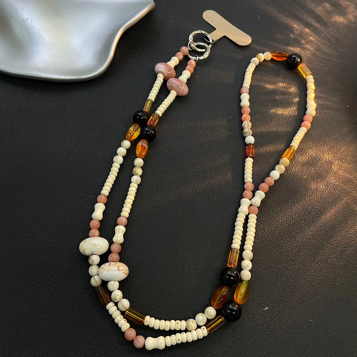 

Original Natural Homemade Mobile Phone Chain Bead Ccd Cute Simple Pendant Advanced Camera Texture Hanging Rope