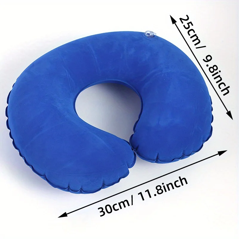 1pcs Inflatable C-shaped Pillow Travel Neck Pillow Portable Round Pillow Cushion