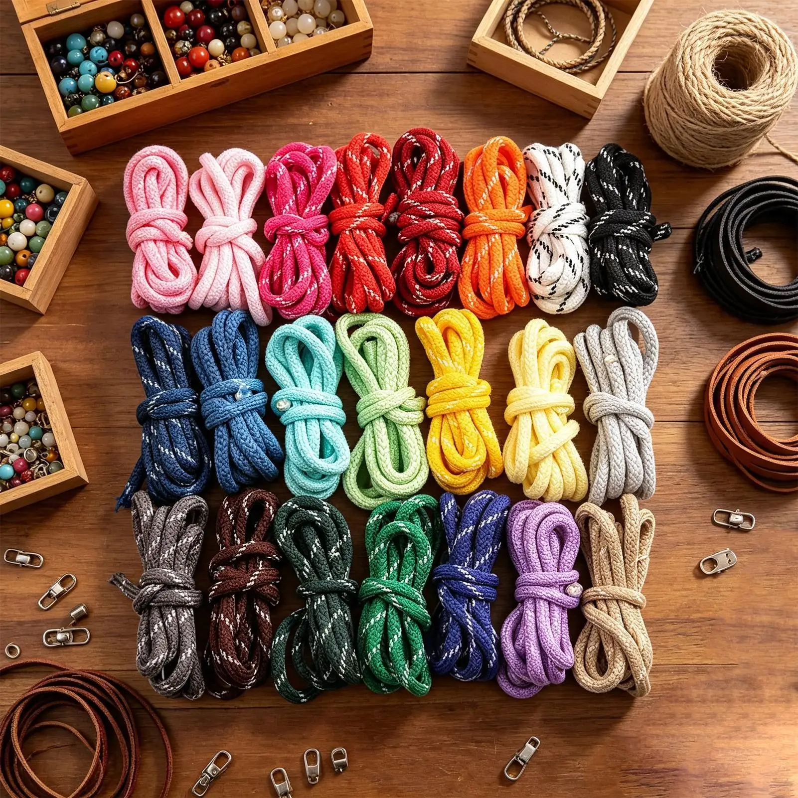 22 Color Per Set 5mm Parachute Ropes For Jewelry Making DIY Handmade Keychain Bag Chain Beading String Phone Chain Accessories
