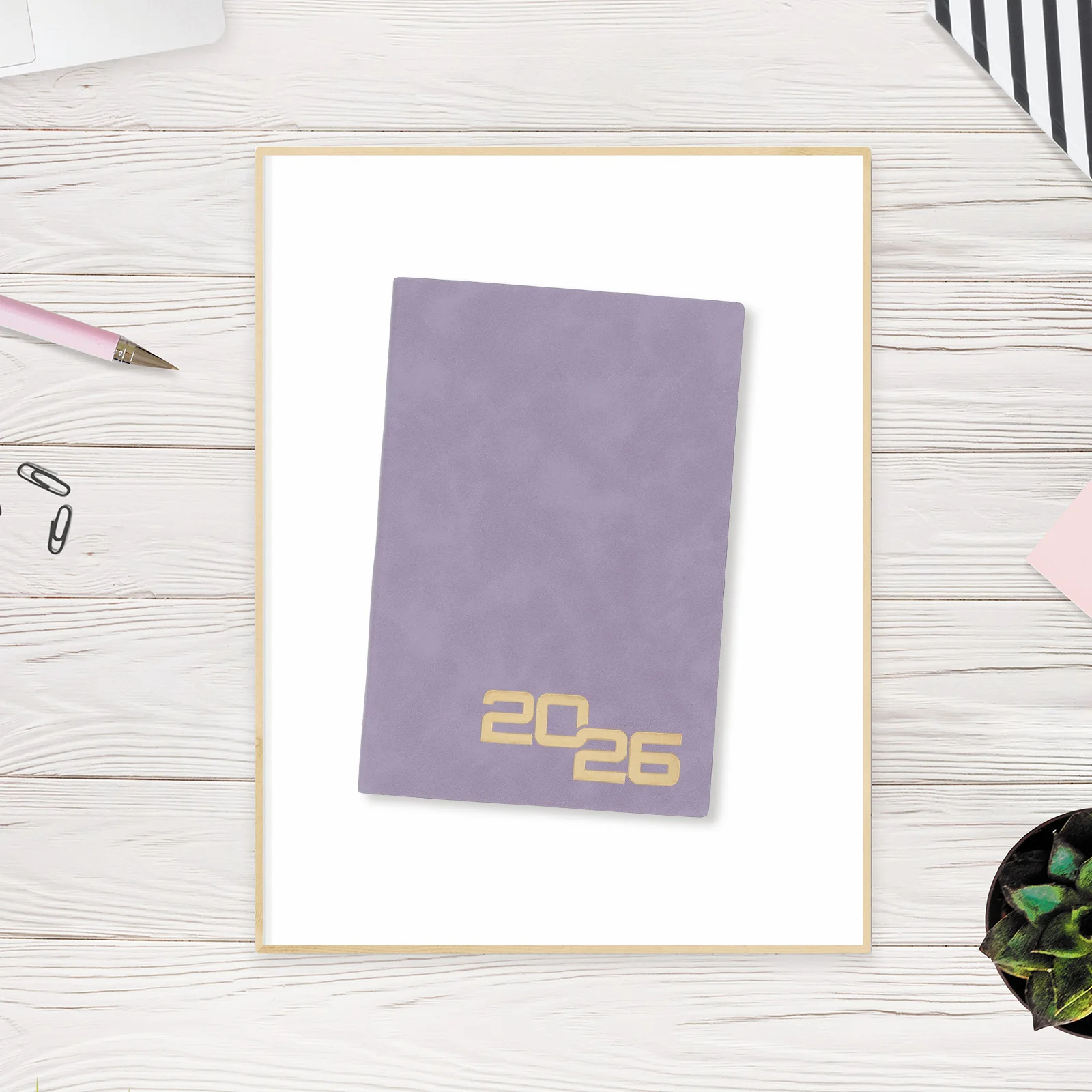 2026 Schedule Planner Daily Journal Notebook Pink Appointment Work Monthly Weekly Time Management Portable Faux Cover