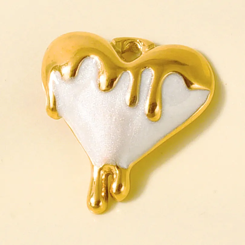 PVD Real Gold Plated  White Oil Drop Charm 3pcs Sun Heart Cross Sea Animal Stainless Steel Pendants For Jewelry Making Supplies - Image 5