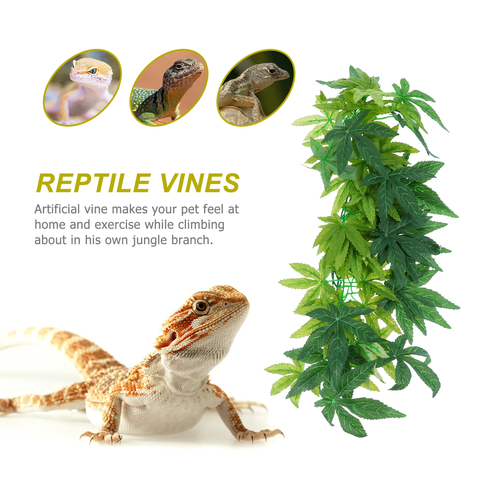 

Artificial Rattan Plants Plastic Hanging Vines Reptile Jungle Decor Lifelike Pets No Fade Non Toxic Simulation Plant Fake Vines