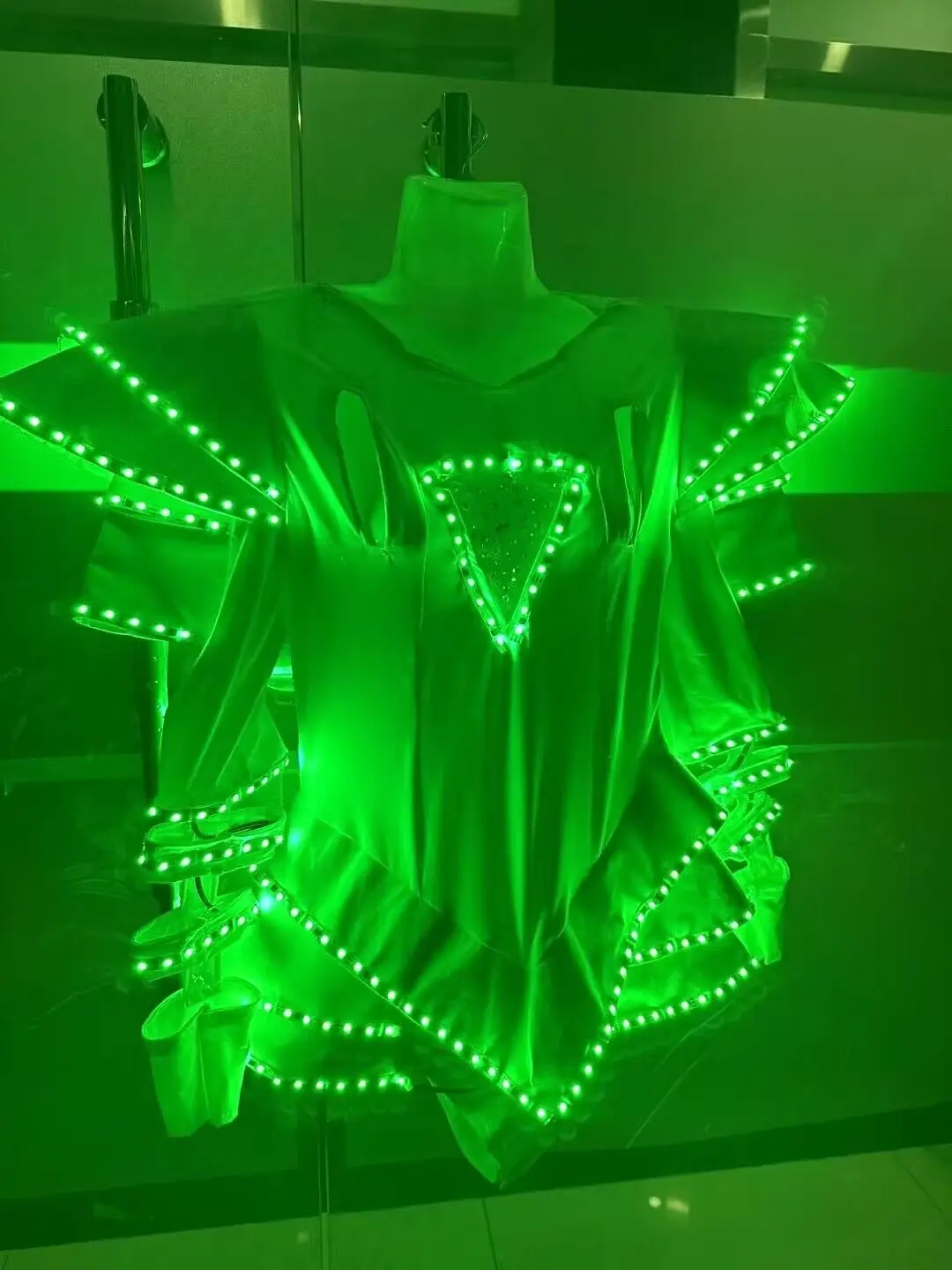 LED Gogo Costume Lighting Leotard Dress Tutu Glowing Dresses Luminous Clothes Dance Show Party Night Clubwear