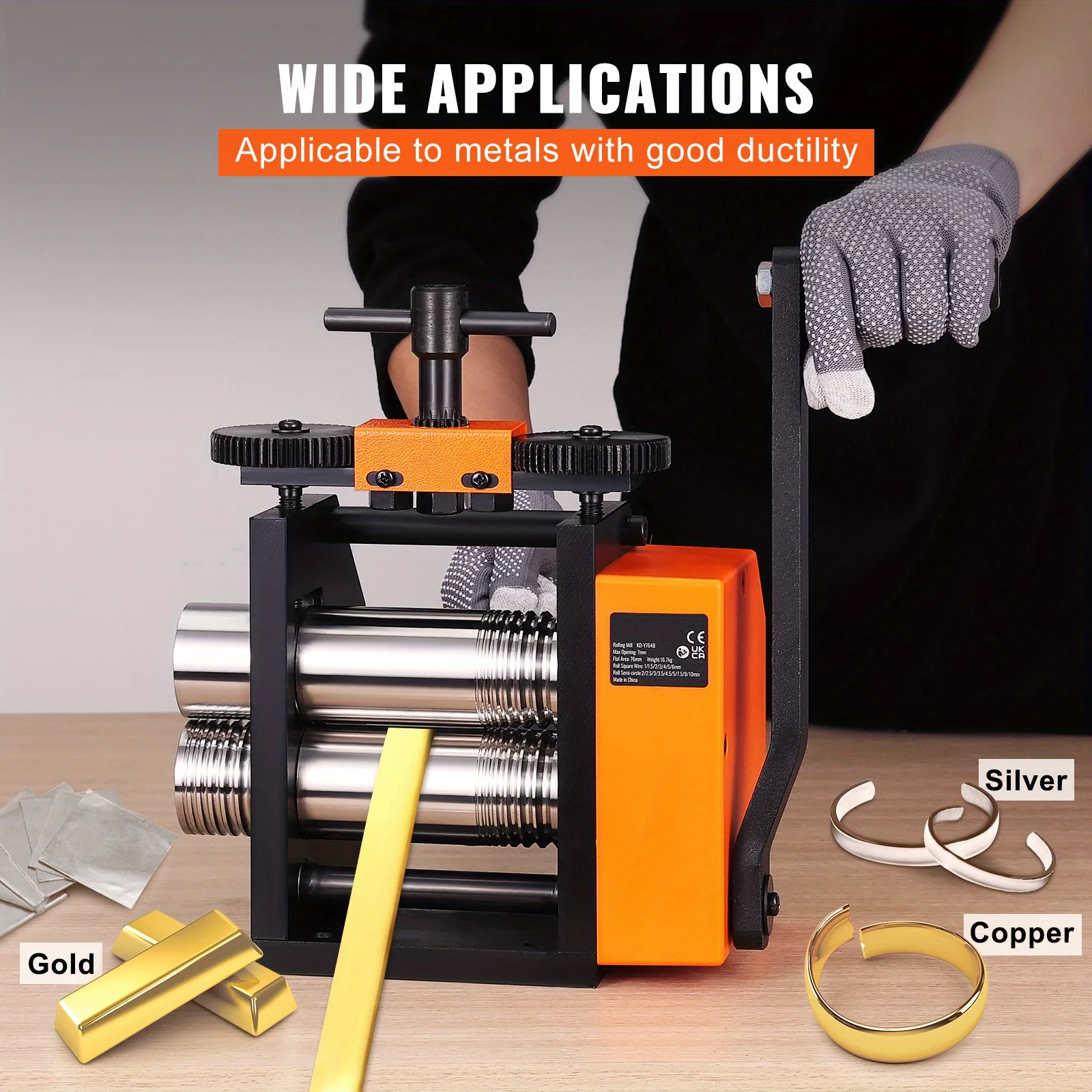 

Small Hand-Cranked Tablet Press - Bracelet Strip BendingMachineEuropean tyleCrimperDIYJewelryMakingTool for Silver & Copper