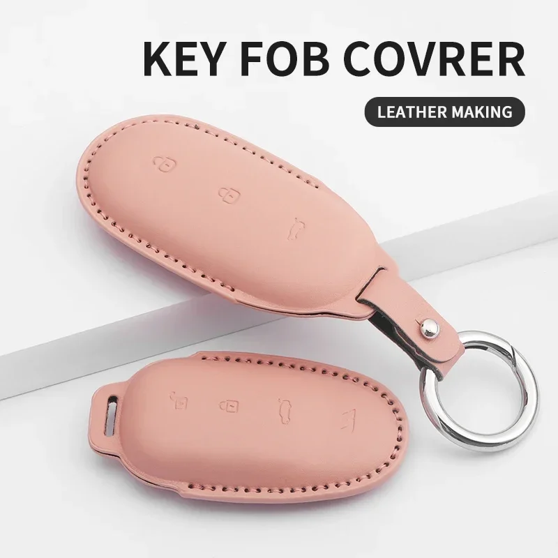 

For LEADING IDEAL Lixiang Car Key Case Cover Fob L7 L8 L9 ONE 2022 2023 Li Key Case Shell Leather Keychian Auto Accessories