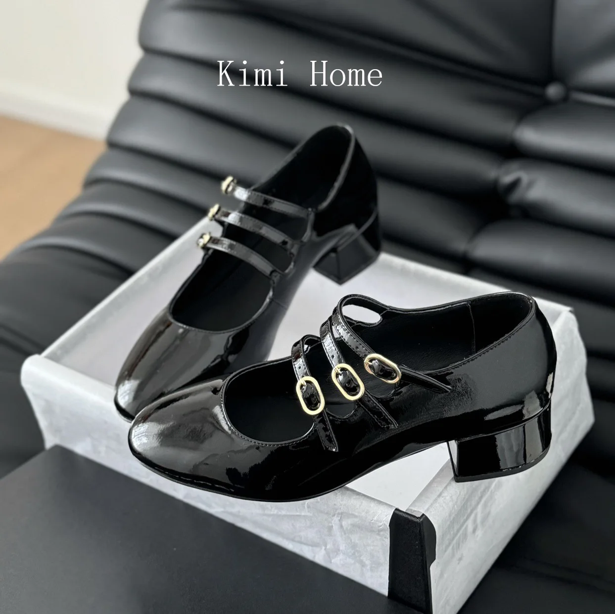 

Women's Elegant & Classic Buckle Patent Leather Pointed Toe Mary Jane Shoes, Simple Solid Colour Pumps, Traveling & Party