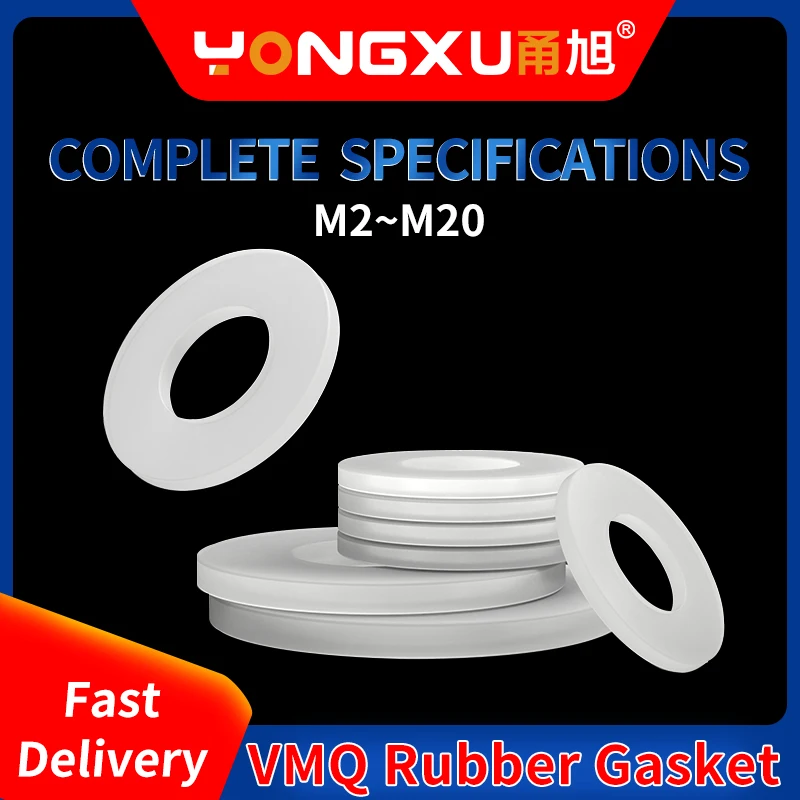 Silicone gasket screw sealing ring waterproof flat gasket high-temperature resistant o ring soft sealing gasket shock-absorbing