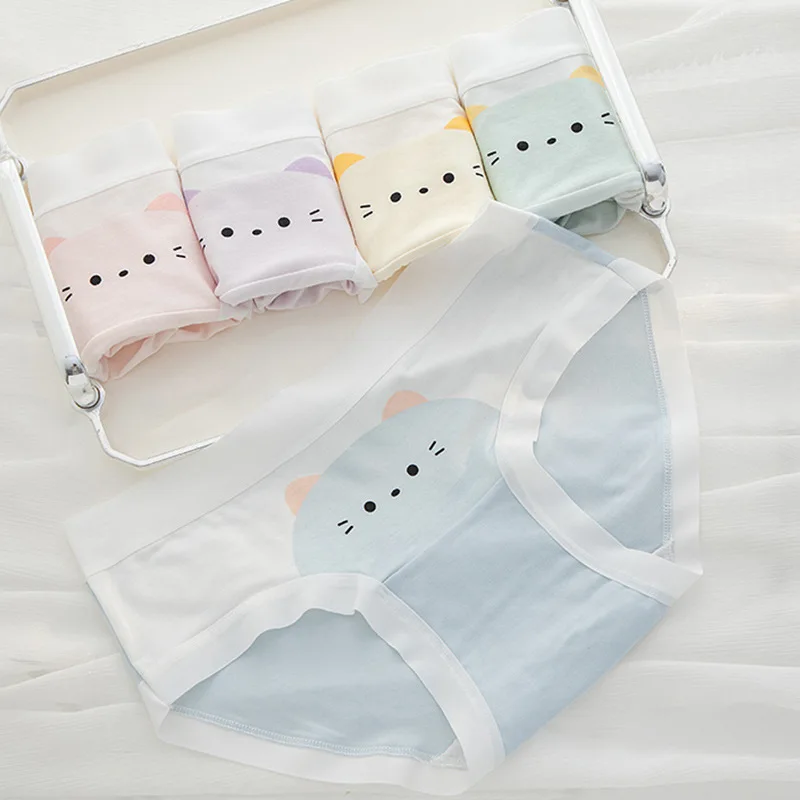 

5PCS/Set Cute Cartoon Briefs Girls Panties Women Underwear Sexy Lightweight Underpants Comfortable Female Seamless Pantys
