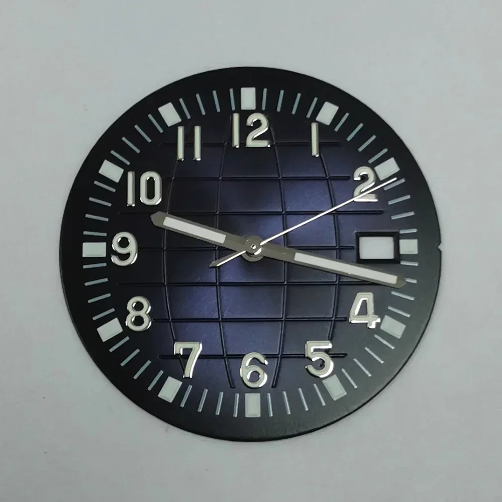 Esfera de reloj luminosa a cuadros, repuesto de pieza de movimiento facial con juego de manecillas de reloj, accesorios de relojes para NH35/NH36/4R/7S, 32mm