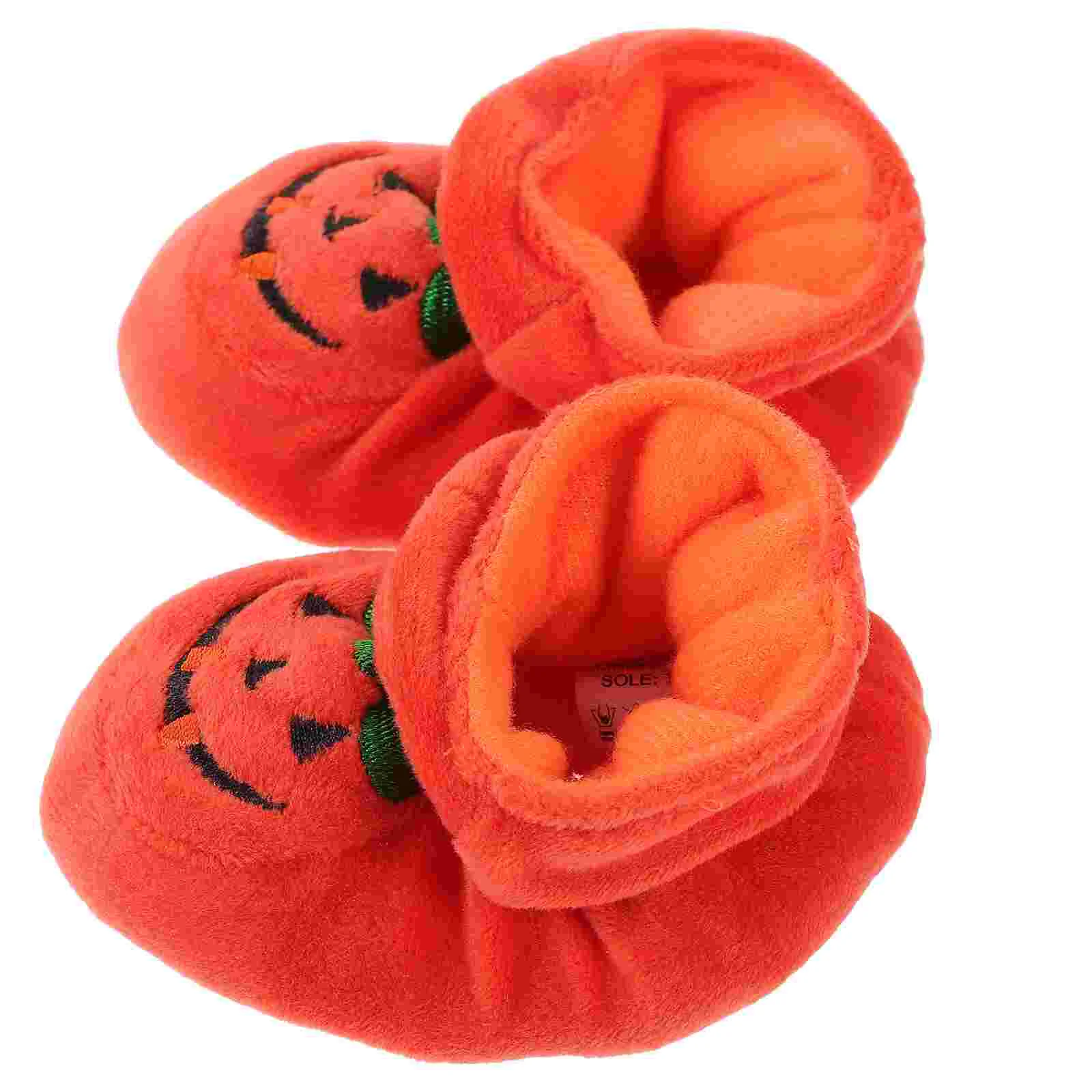 1 Pair Soled Shoes Non-slip Toddler Shoes Adorable Pumpkin Prewalker for Winter Autumn (Ingrowth 10cm)