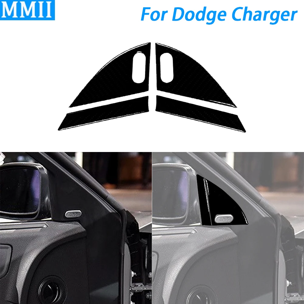 For Dodge Charger 2015-2022 Piano Black Door Speaker Horn Panel Decorative Cover Car Interior Decoration Accessories Sticker