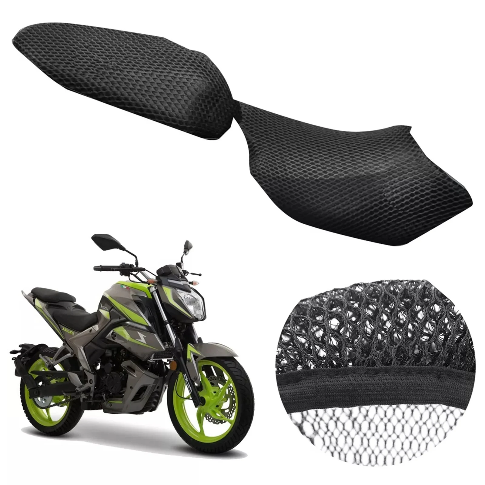 2pcs Mesh Motorcycle Seat Cover For Italika 250z Motorcycle Parts Seats Seat Part Motorcycle Seat Cushions Anti-Slip Cover Black