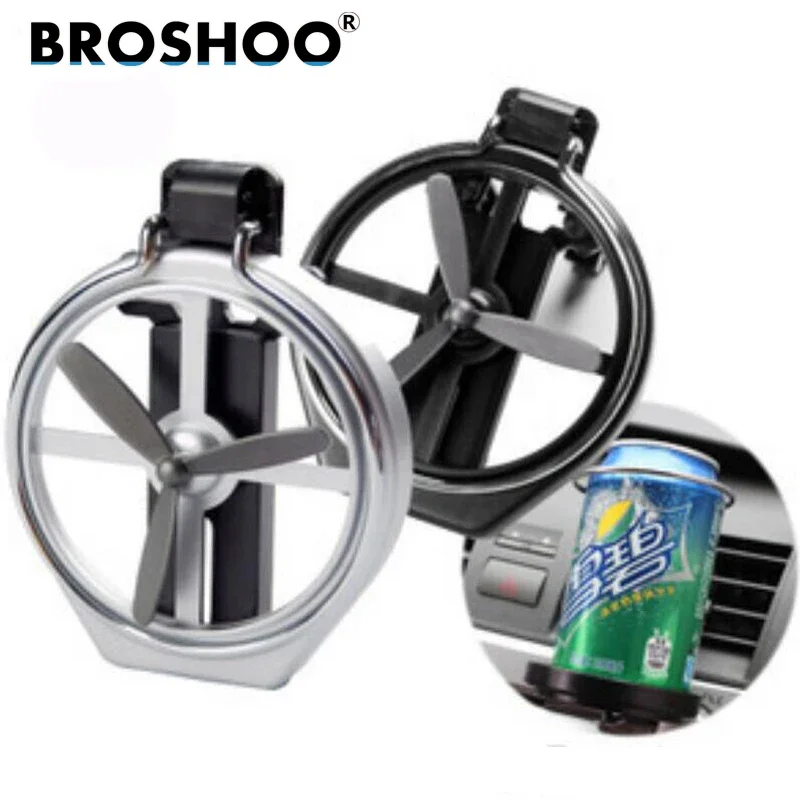 BROSHOO Car Air Outlet Drink Holder Case Water Cup Holder Car Drink Holder With Small Fan Car Styling Auto Accessories