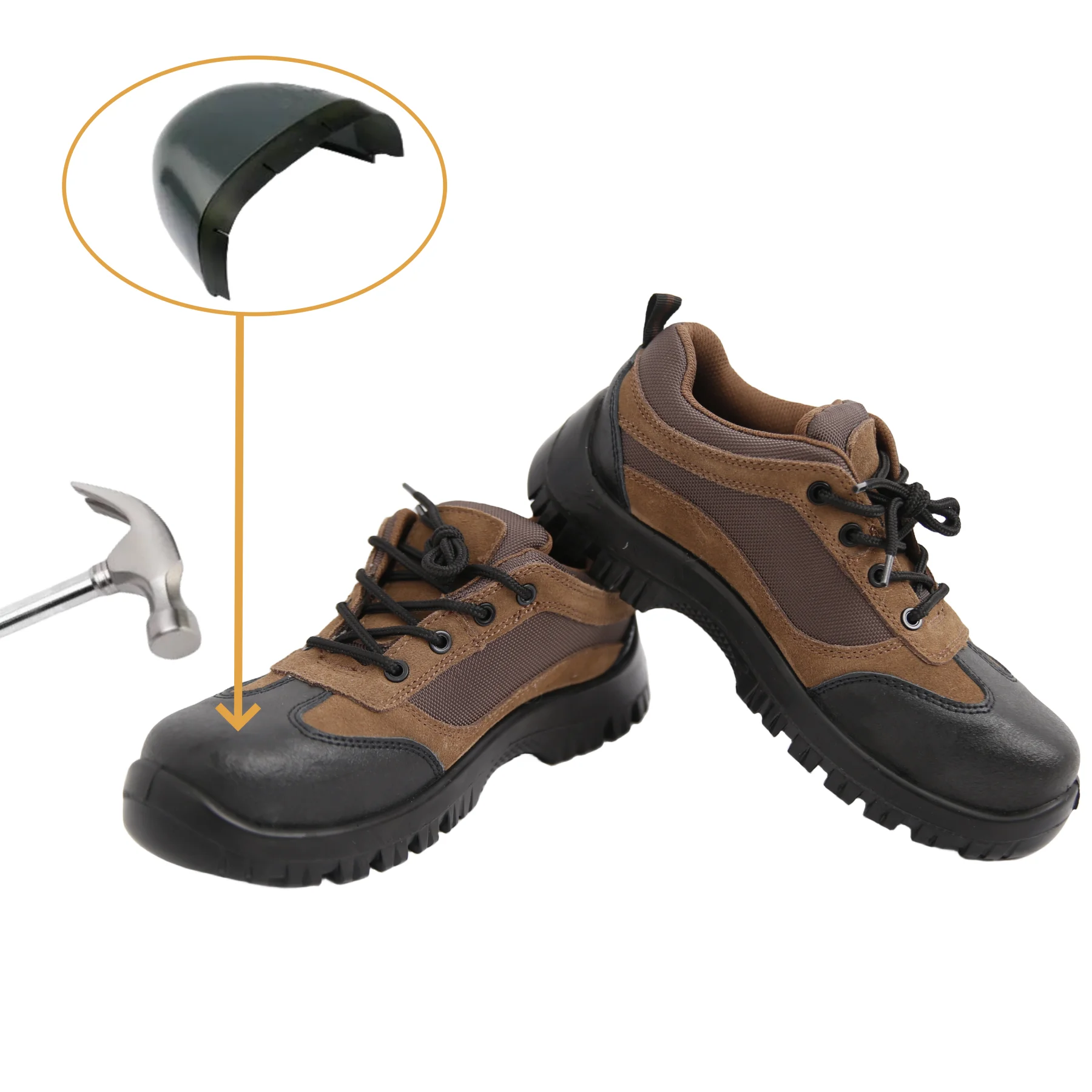 Durable Puncture-resistant ESD Cowhide Leather Protective Security Work Steel Toe PU Outsole Anti-smash Labor Shoes