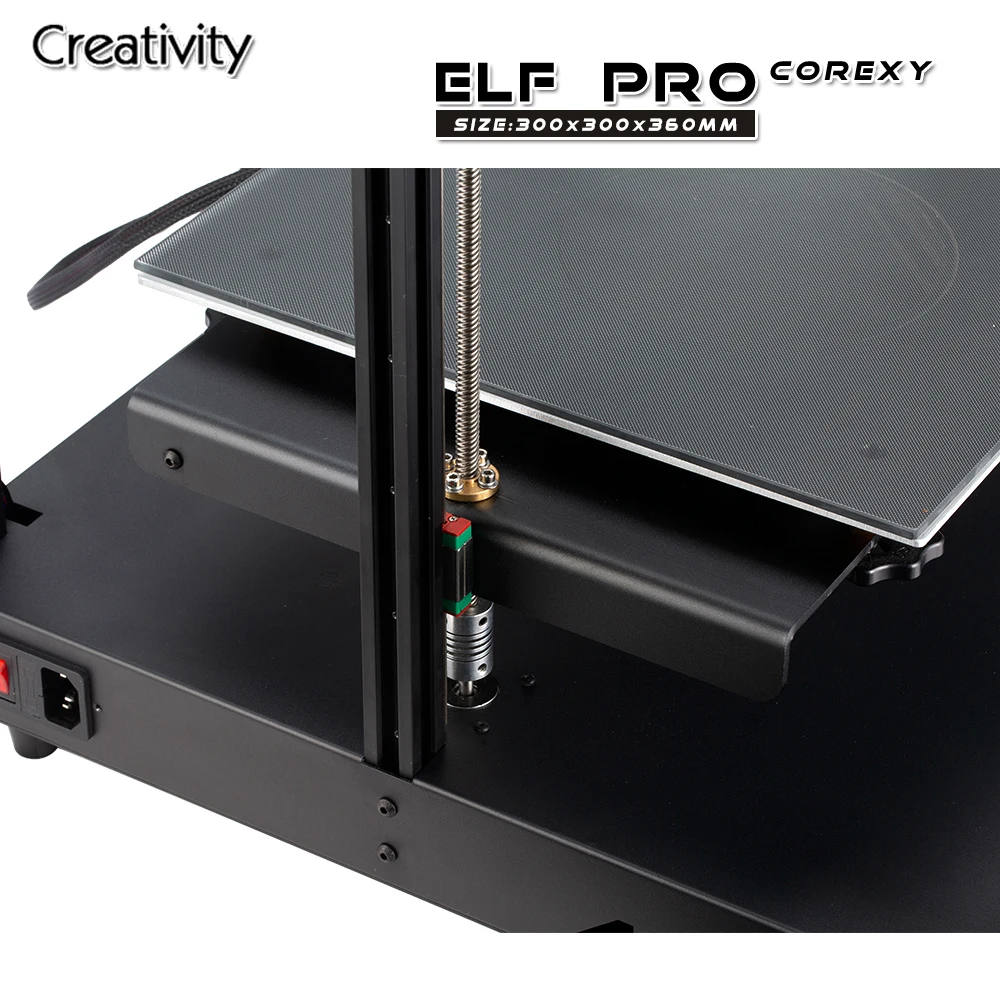 Creativity 3D Printer Corexy ELF Pro with Silent Motherboard Meanwell Power Supply Lattice Glass Platform and Resume Printing