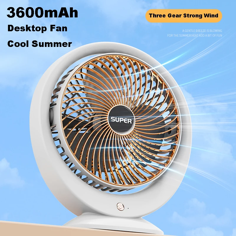 

3600mAh USB Rechargeable Desktop Fan,Outdoor Baby Stroller Handheld Fan, Summer Mute Small Multifunctional Octopus Mini Fan