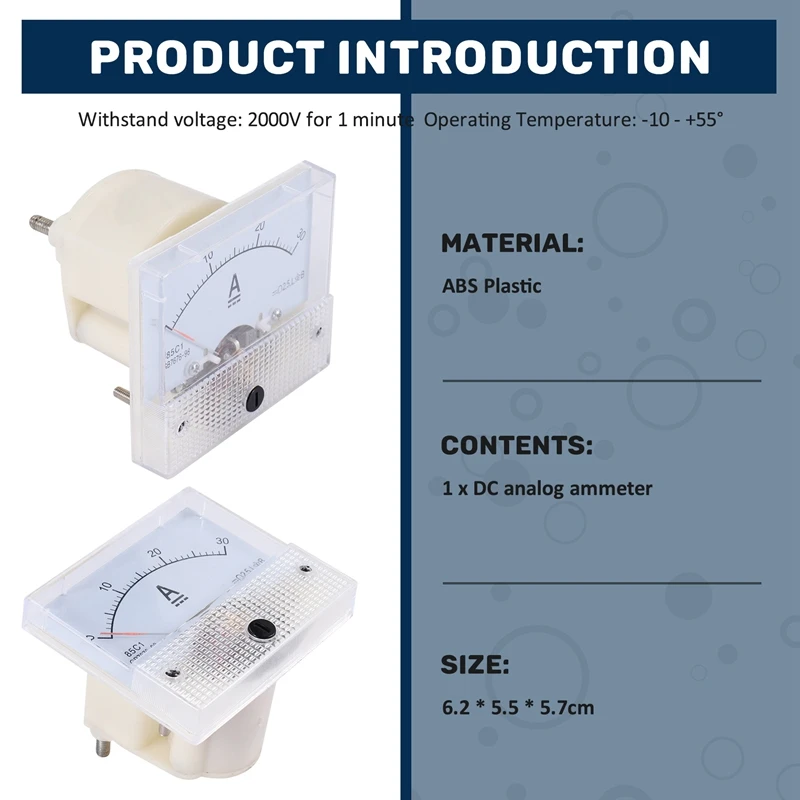 85C1-A Аналоговый амперметр постоянного тока Панельный измерительный прибор 30 А Амперметр Механические амперметры