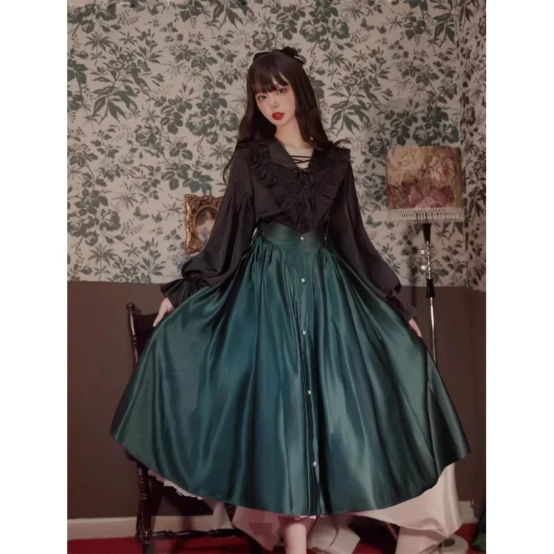 

2025-Pre-order Elegant Melody Light Lo Shirt+Half Skirt Set Lolita Dress yy:89