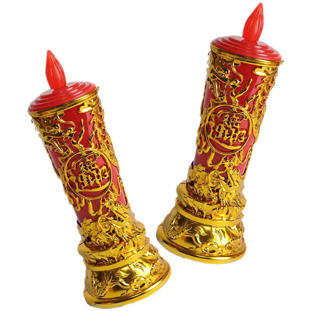 

Led Lights Flameless Electric Pillar Candles Red Lamps For Altar Table Home Office Decor Centerpiece Aromatherapy