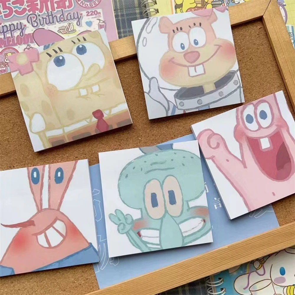 Cute SpongeBob & Patrick Sticky Notes, Aesthetic Strong Adhesive Memo Pads for Students, Back to School & Christmas Gift